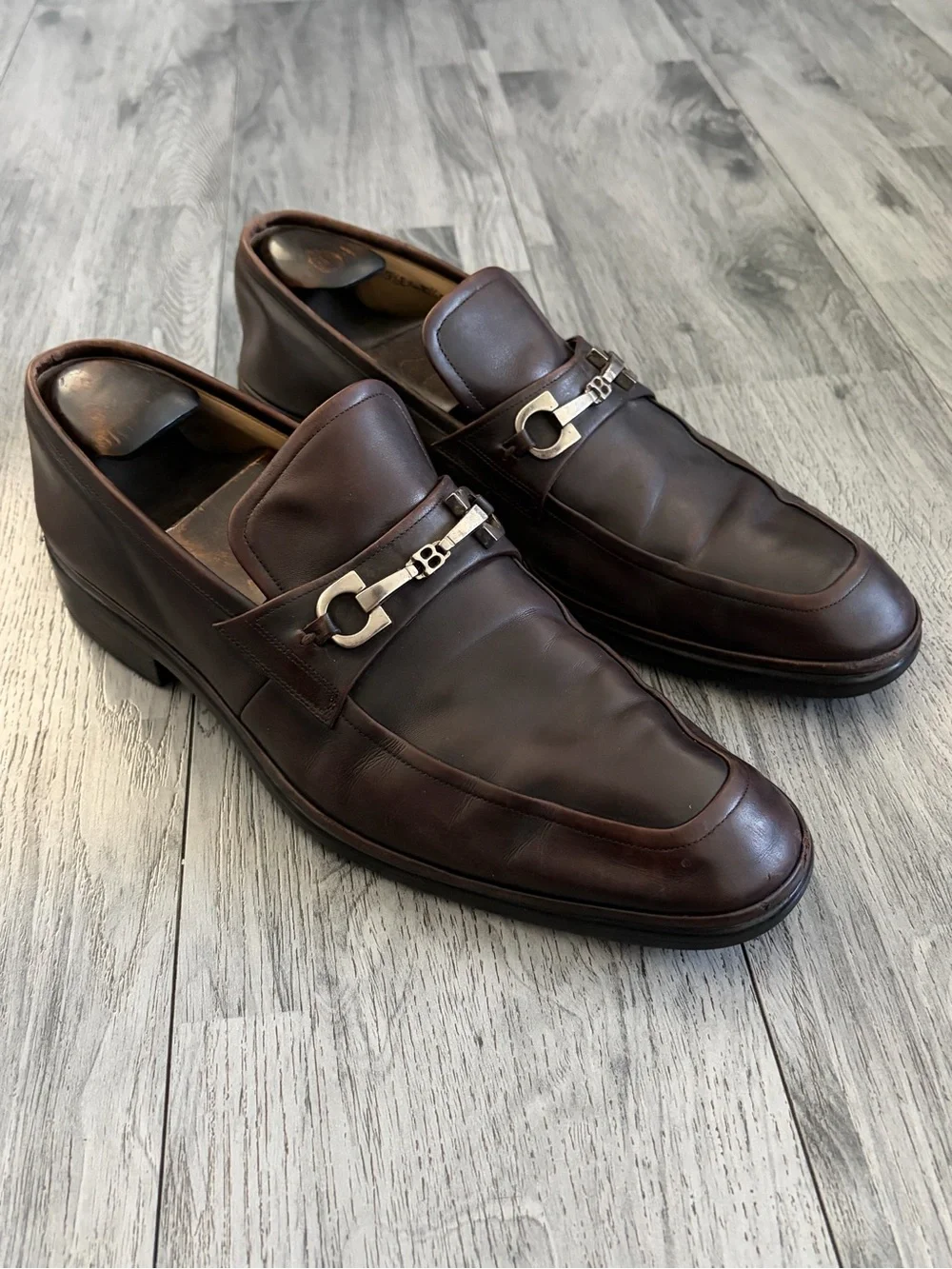 Bally Neptuno Dark Brown Leather Horsebit Loafers